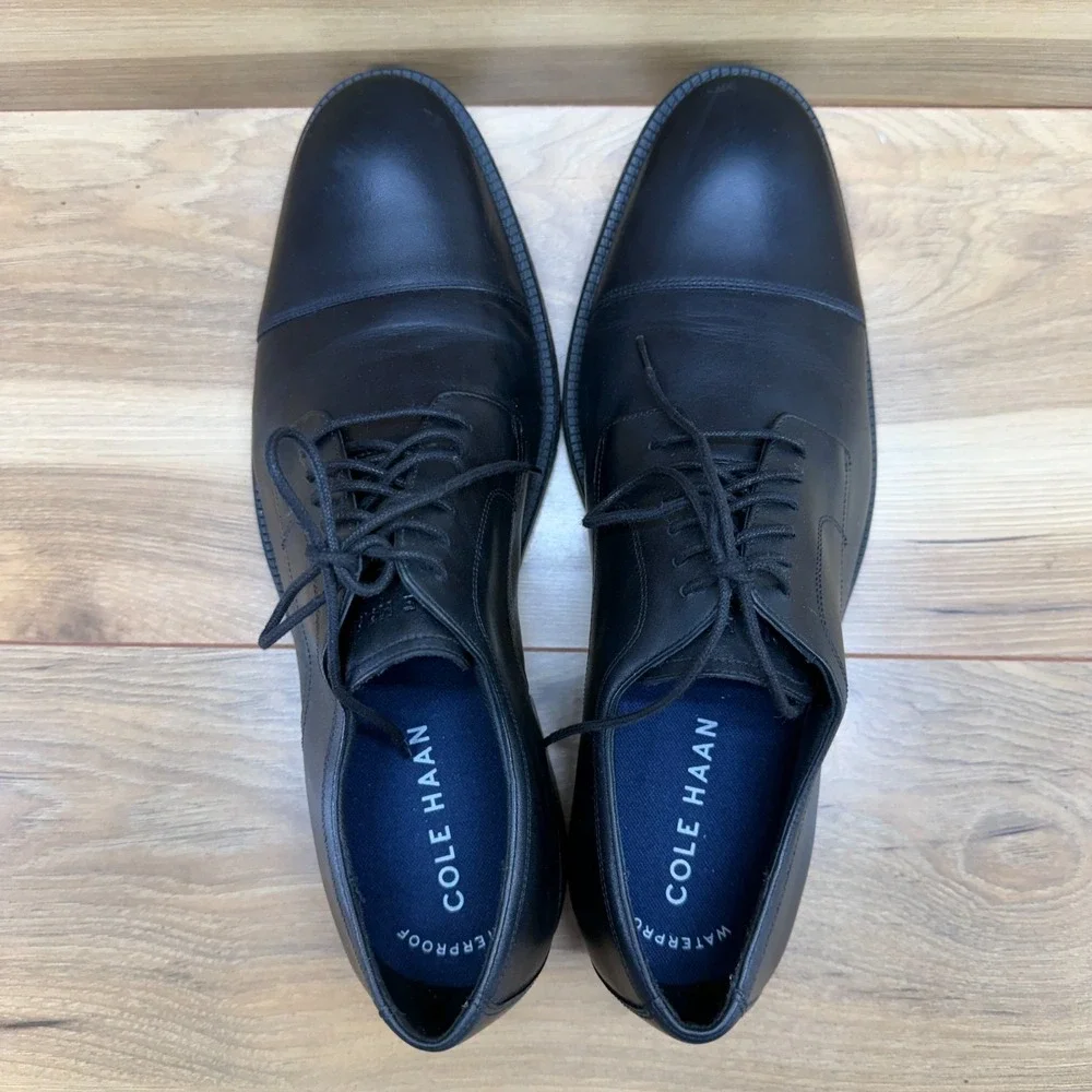 Cole Haan MISMATCHED MENS 10.5 10 Grand 360 Cap Toe Dress Shoes Black Leather